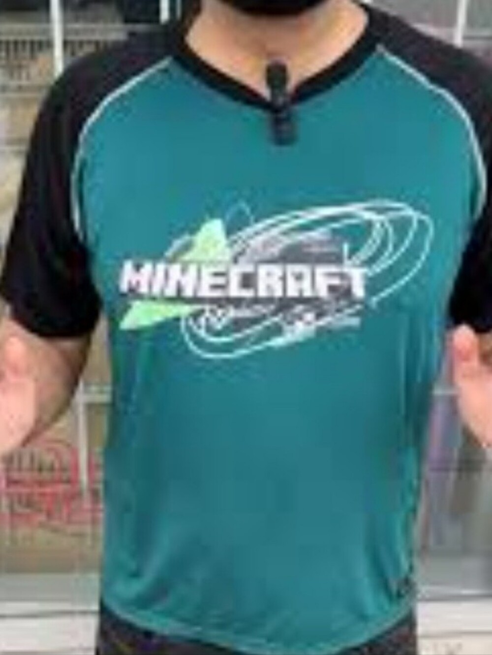 Minecraft X Point Zero Teal & Black Minecraft Video Game Graphic T-Shirt Sz XL